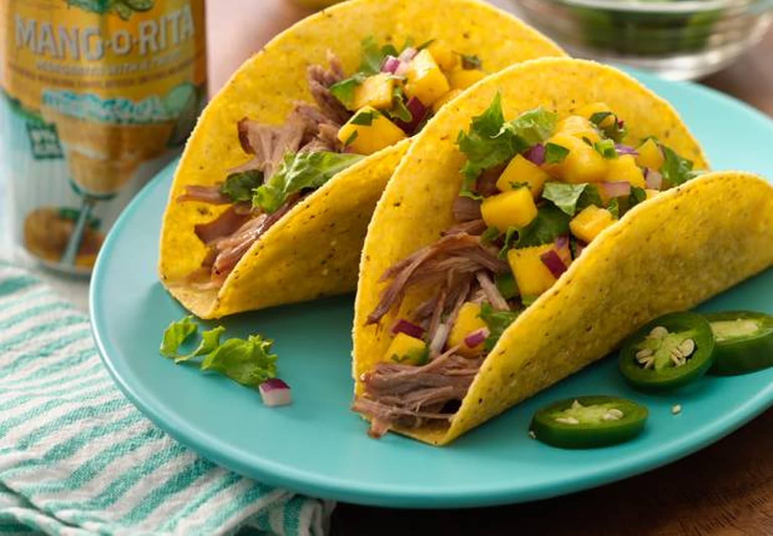 Mang-O-Rita Pulled Pork Tacos